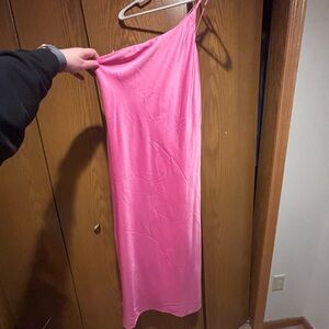 Windsor Vibrant Pink One-Shoulder Dress